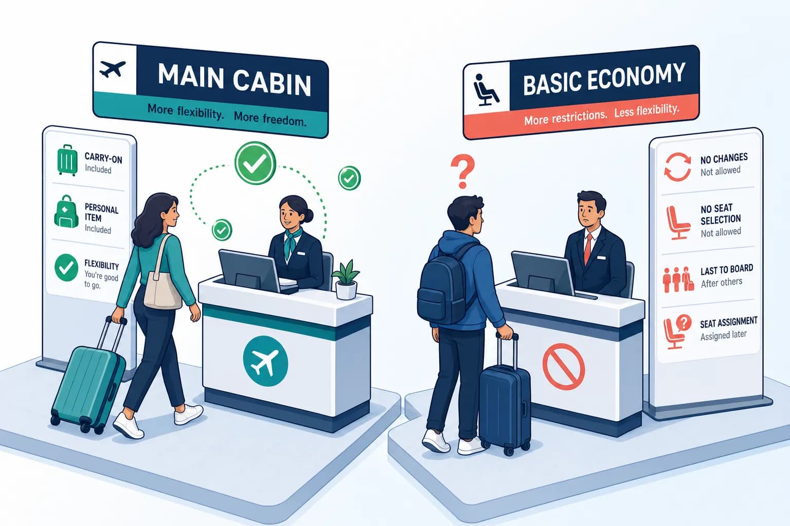 Visual comparison of airline boarding group systems across major U.S. carriers